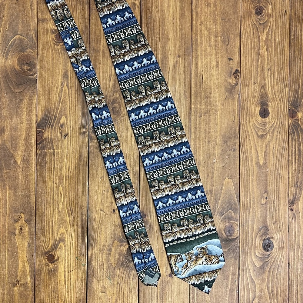 Tesoro Rosso uomo Moda neck tie tiger design
